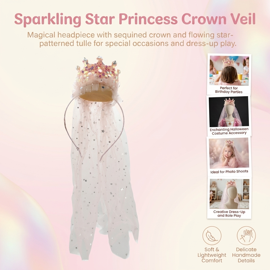 Princess Crown Veil Headbands  - đánh giá và giá Glitter Tablecloth