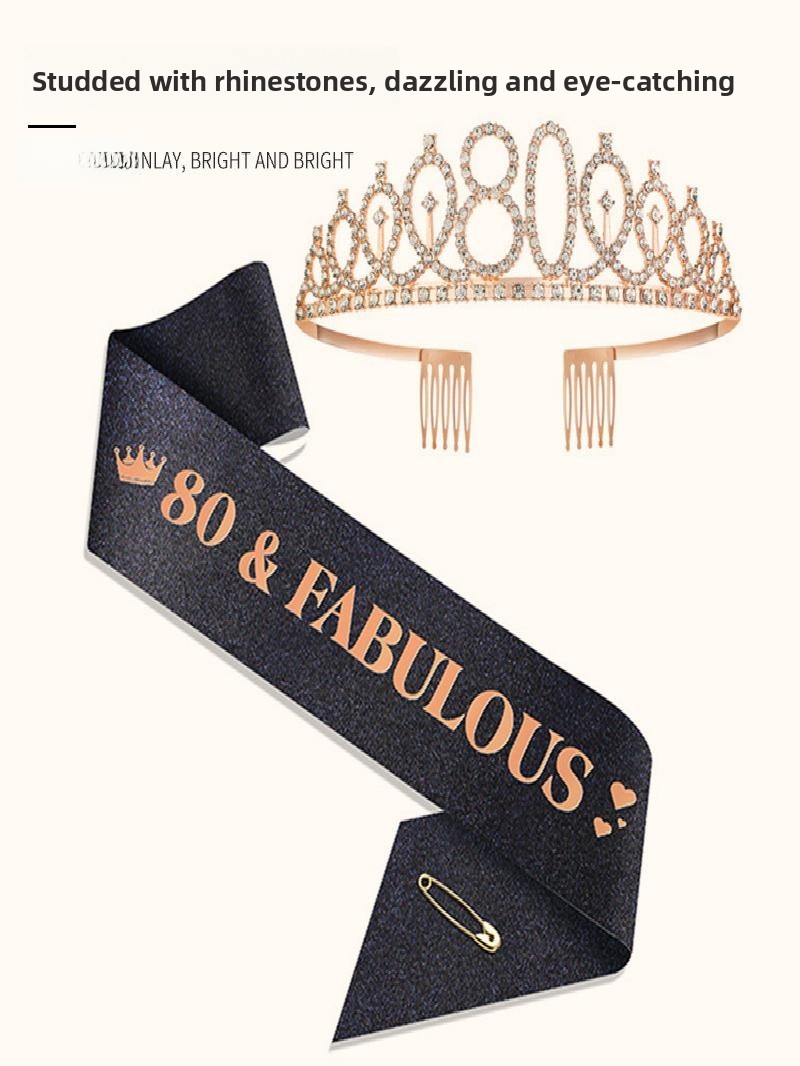 Champagne Gold Sparkle Crown S - đánh giá và giá Birthday Sash Glitter