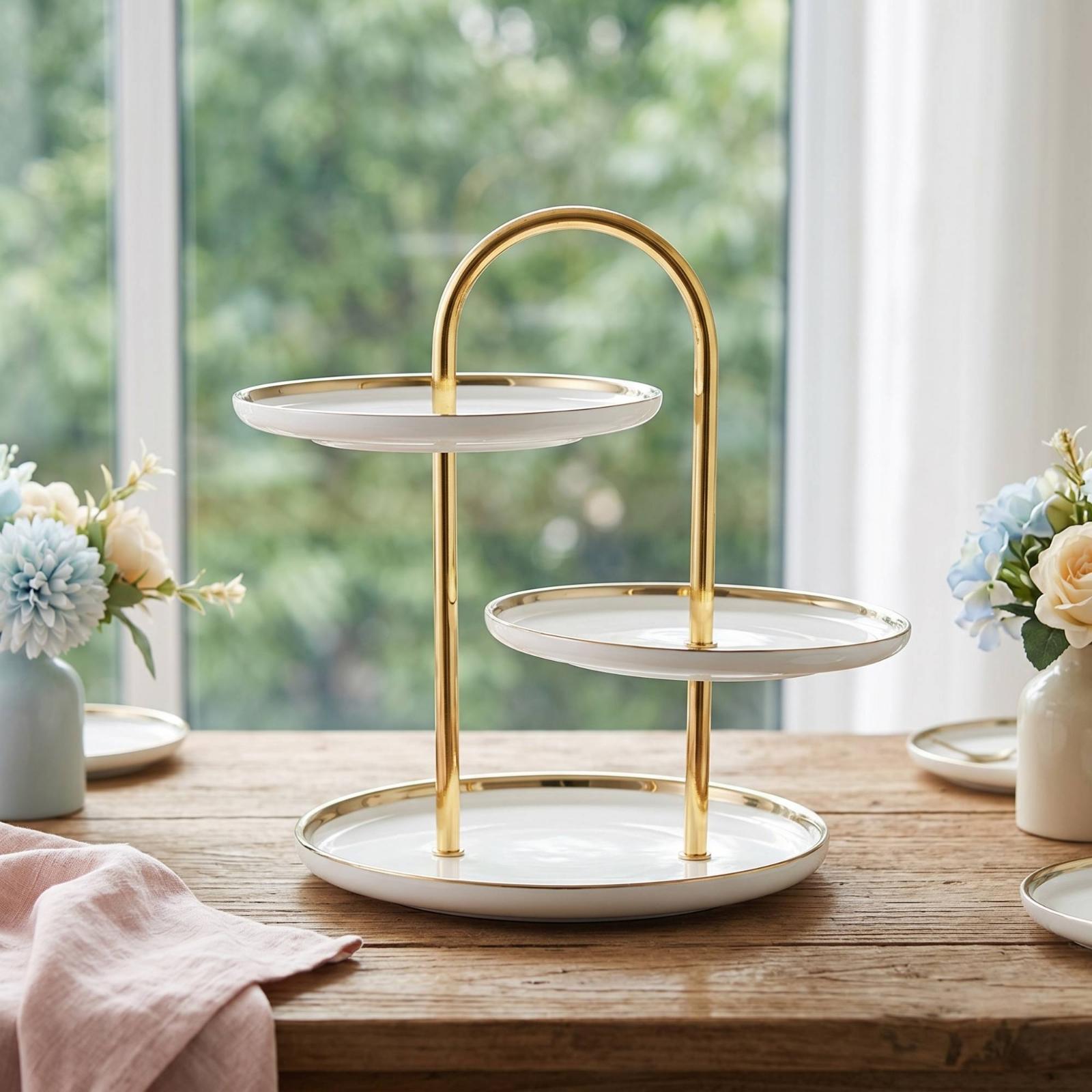 Tier Stand with Handle Ceramic - đánh giá và giá Cupcake Stand Tier