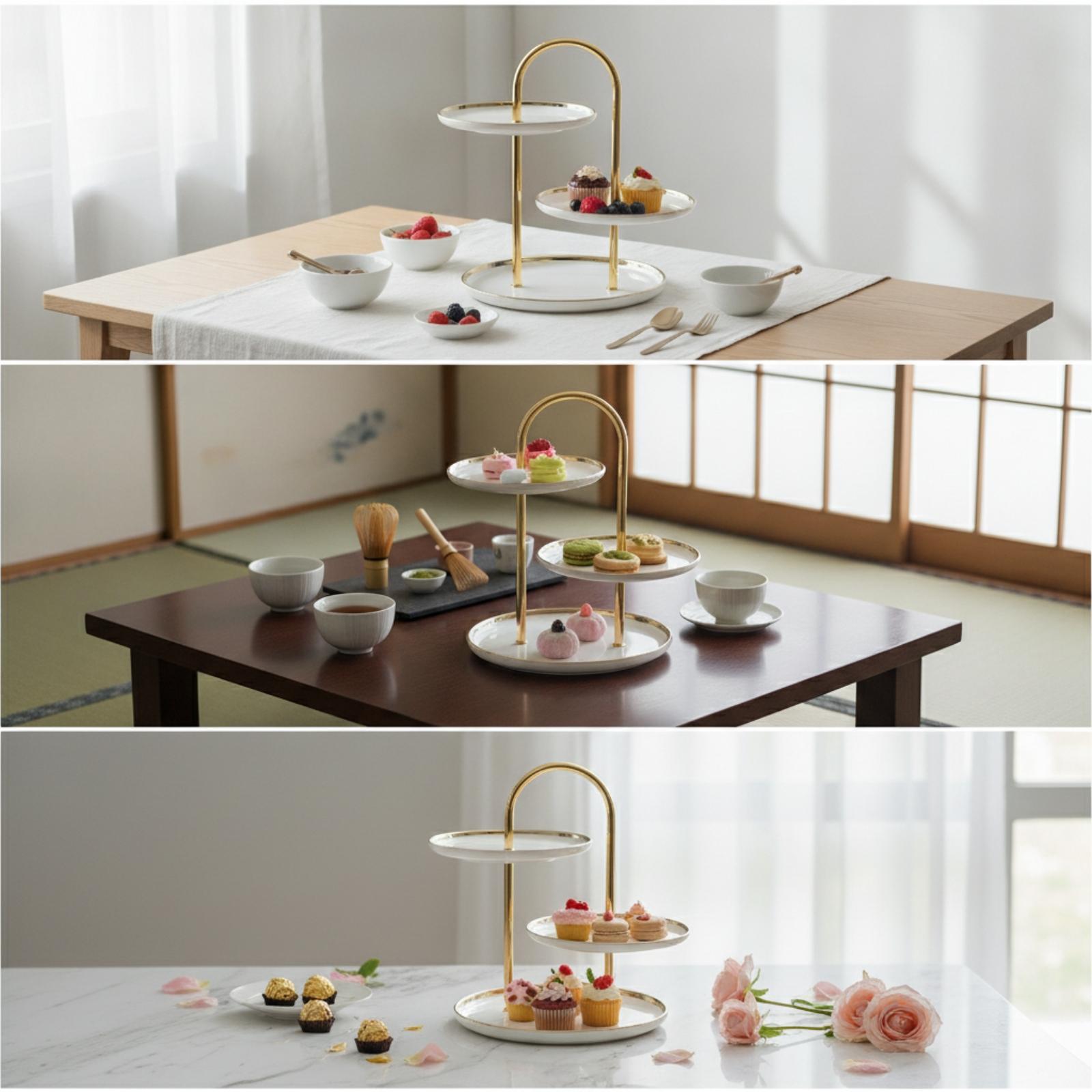 Tier Stand with Handle Ceramic - đánh giá và giá Cupcake Stand Tier
