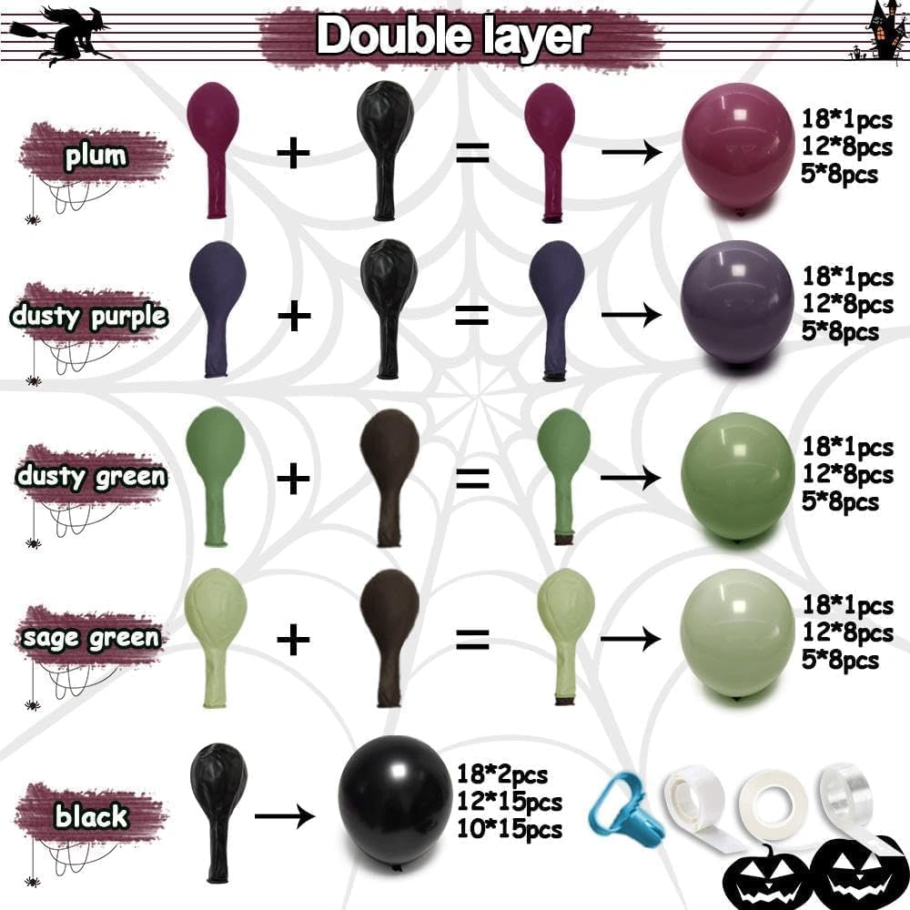 Black Purple Green Halloween S - đánh giá và giá Balloon Arch Kit