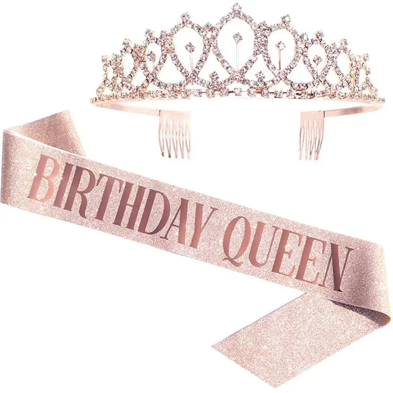 Birthday Queen Crown Girl Wome - đánh giá và giá Birthday Sash Glitter