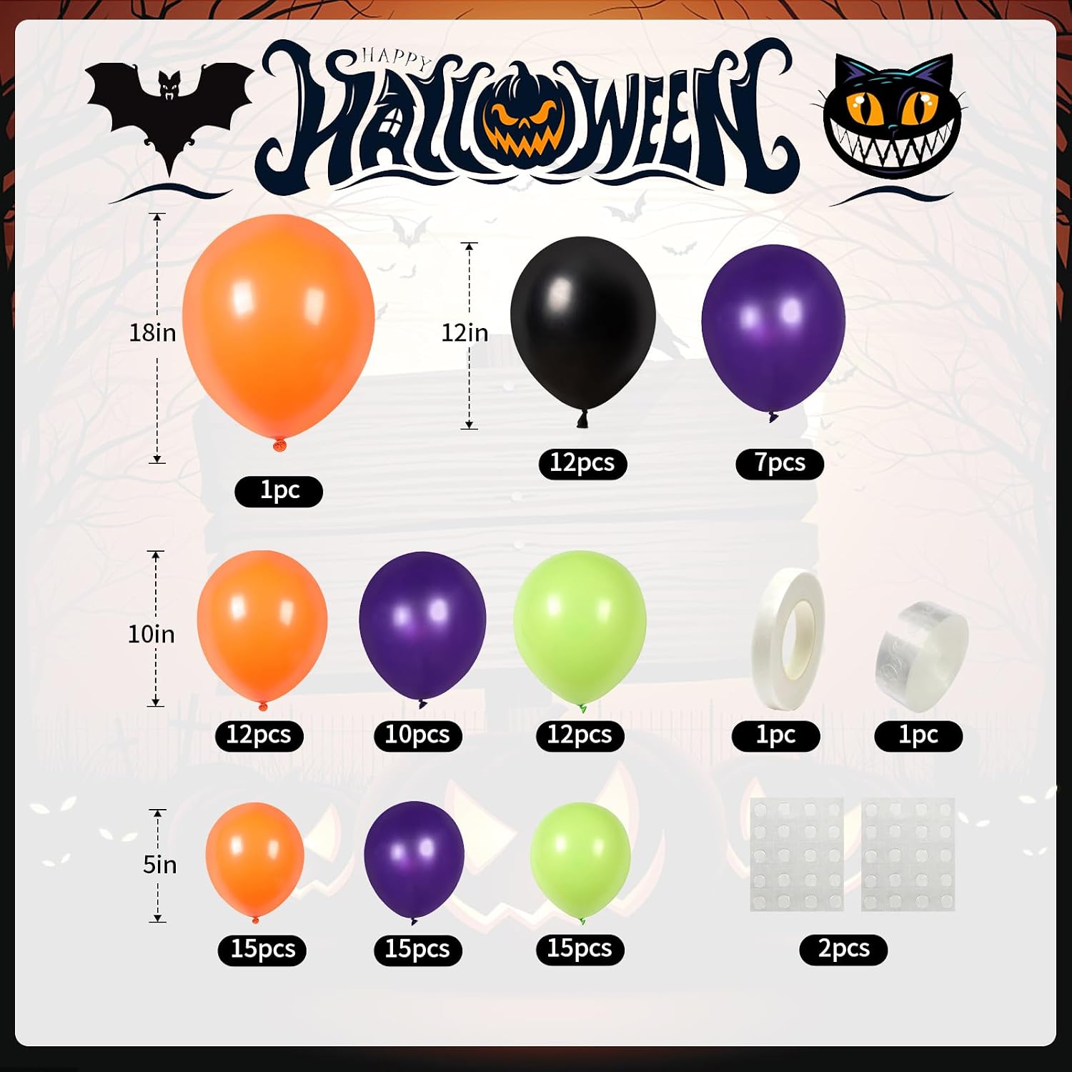 Halloween Balloons Garland Arc - đánh giá và giá Balloon Arch Kit