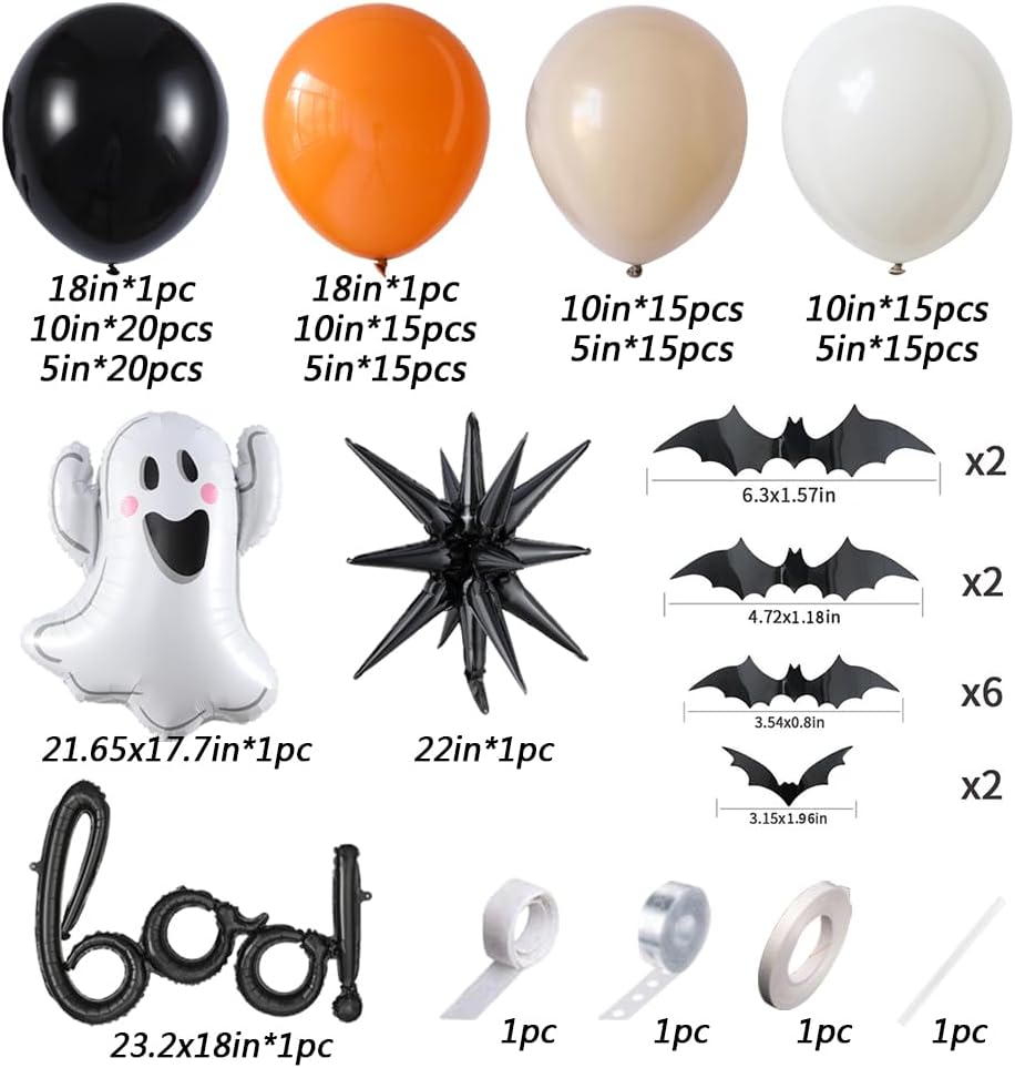 Halloween Little BOO Balloon G - đánh giá và giá Balloon Arch Kit