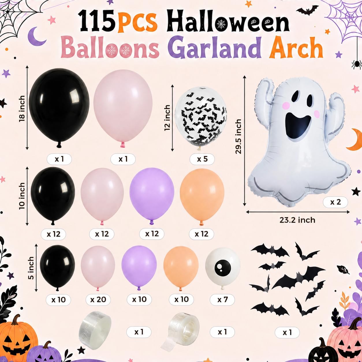 Halloween Balloons Garland Arc - đánh giá và giá Balloon Arch Kit
