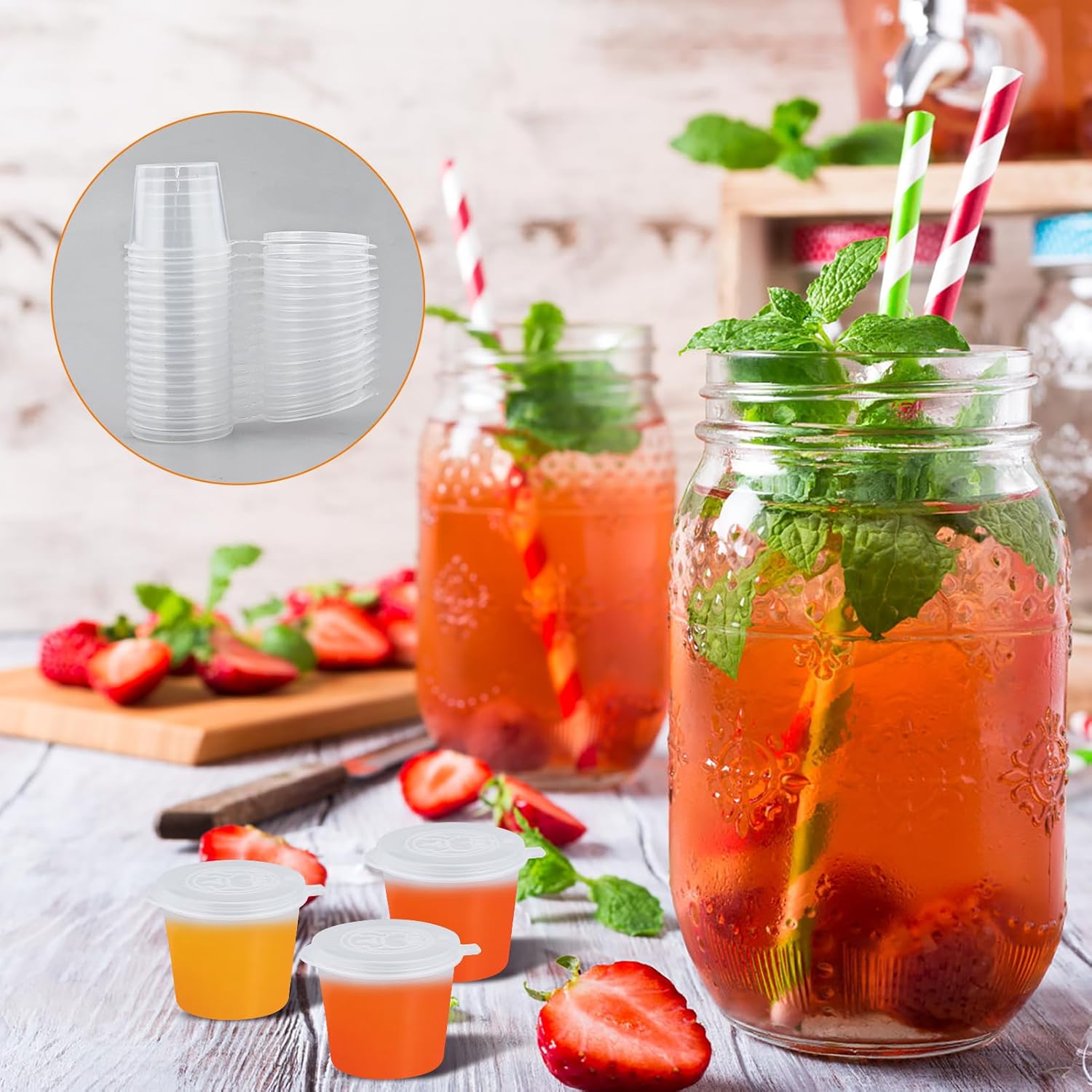 Disposable Clear Plastic Sauce - đánh giá và giá Plastic Cup 50Pcs